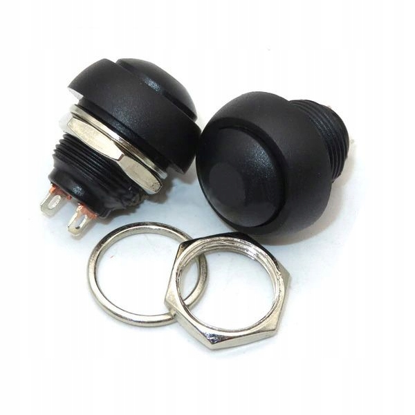 Przycisk chwilowy monostabilny PBS-33 czarny 1A