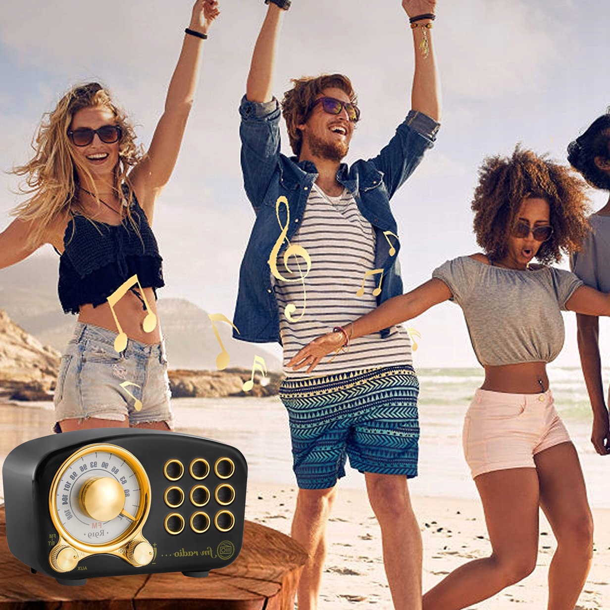 Feegar RETRO Radio FM kuchenne Bluetooth Vintage Model Retro