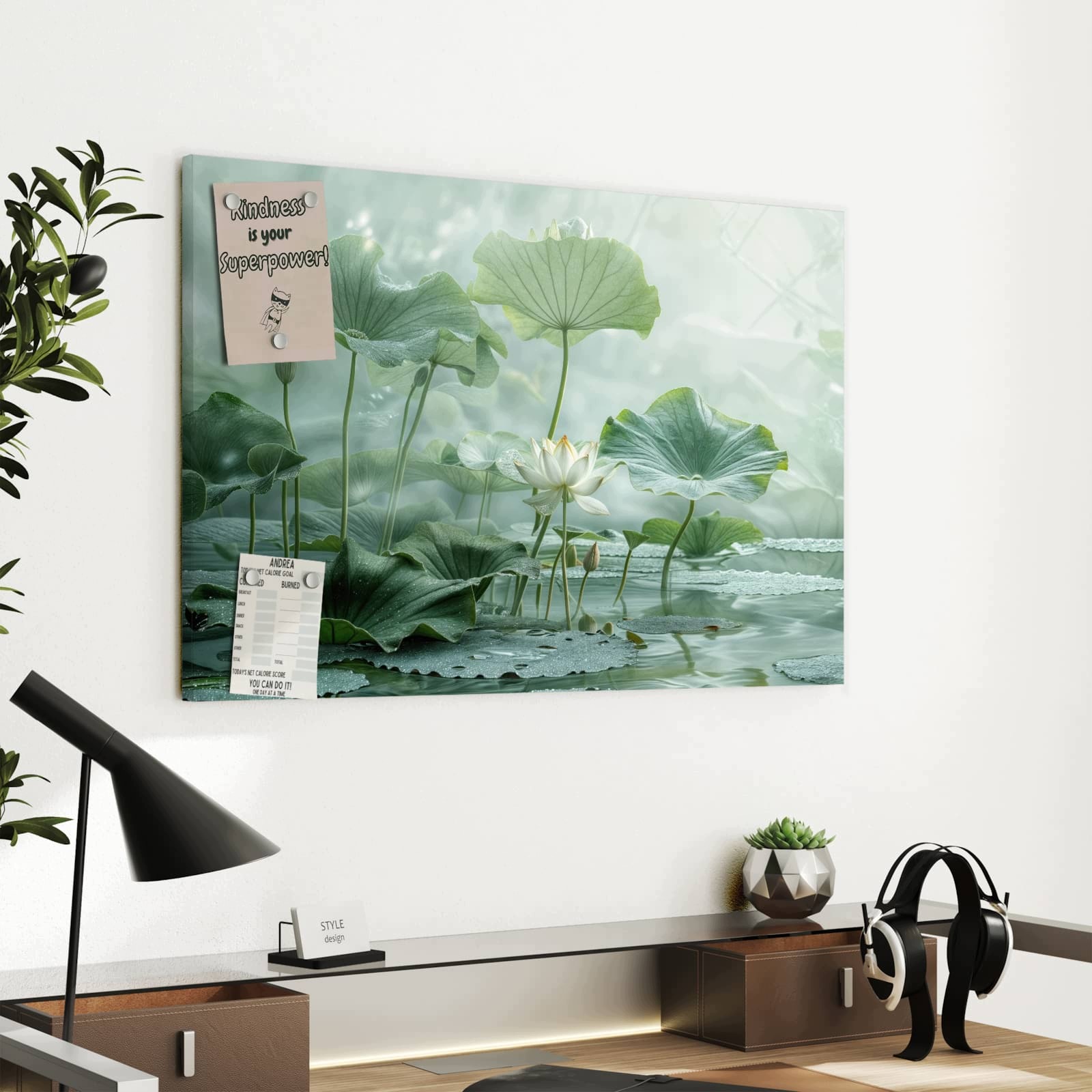 Magnetická tabule Staw lotosový 60 × 40 cm