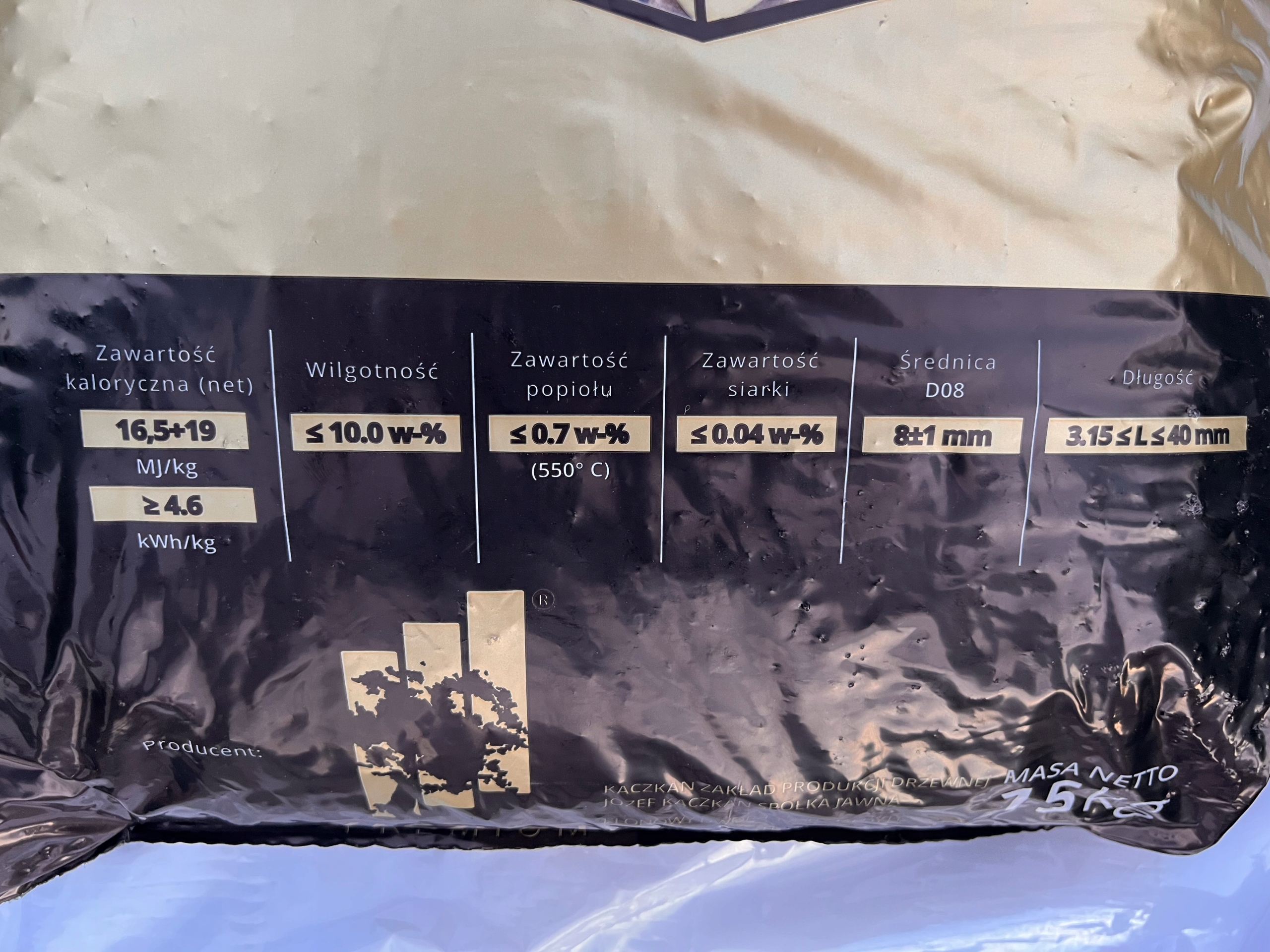 PELLET DRZEWNY PELET EKO GRANULAT PREMIUM 15KG Marka bez marki