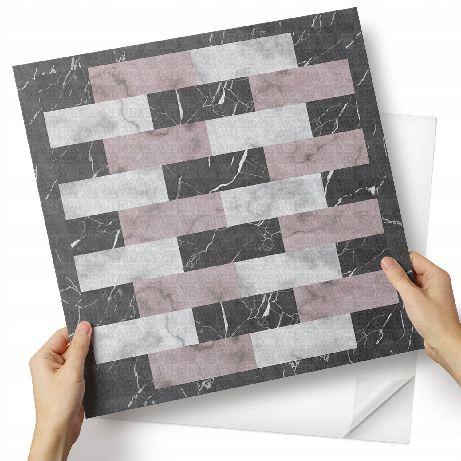 Sada samolepících Pvc panelů Vzor dlaždic ve stylu mramoru 4x50x50 cm