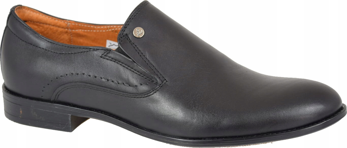 Elegantní Pánské Černé Kožené Mokasíny Polský Výrobce Leader 355A R43