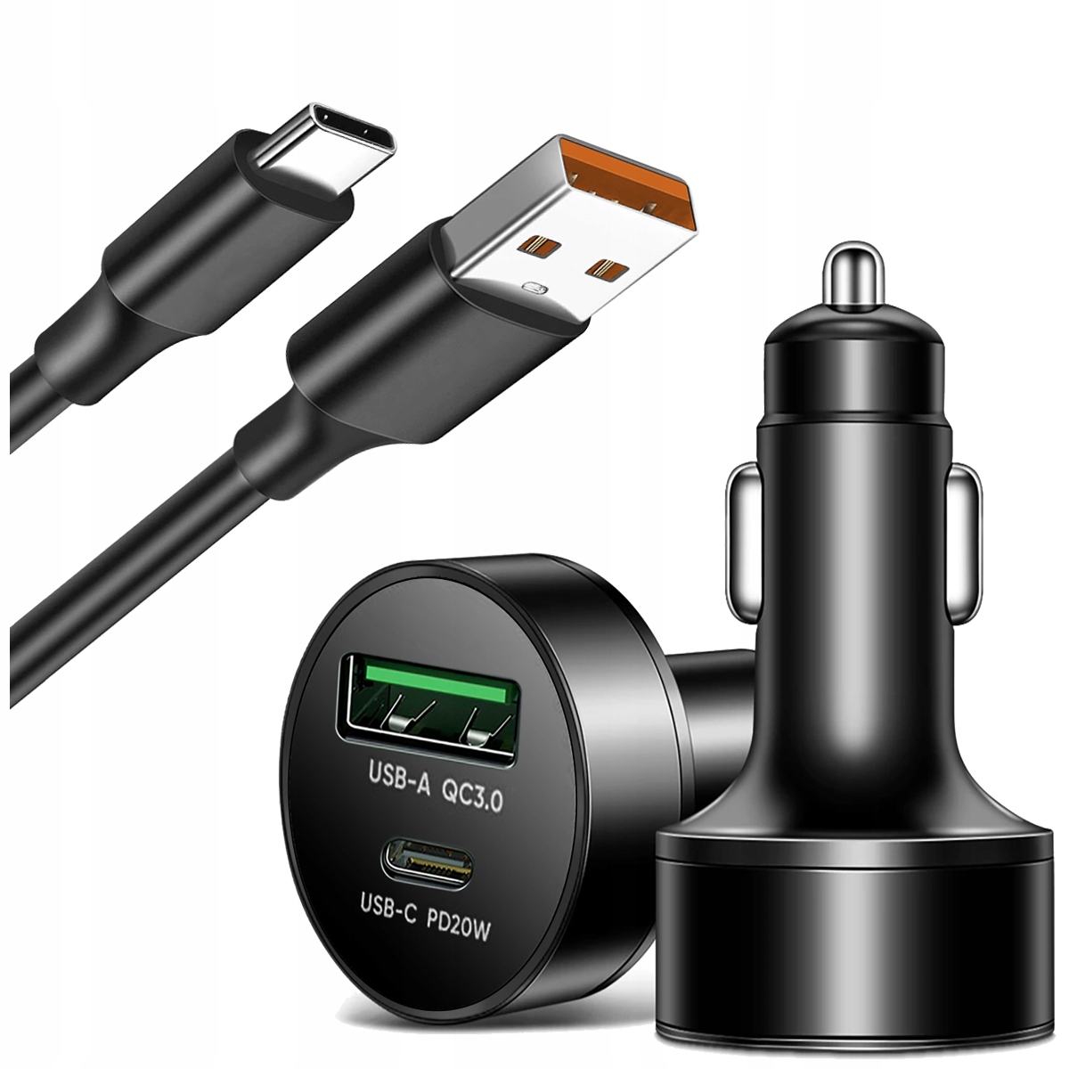 

Szybka Ładowarka Samochodowa Qc 20W Kabel Typ-c