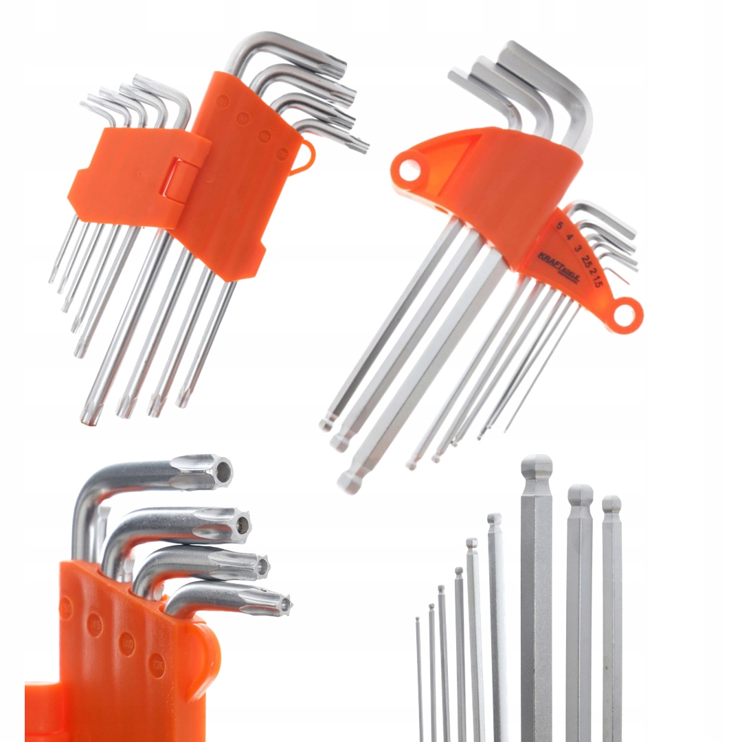Klucze imbusowe hex torx zestaw 18sztuk KD10297