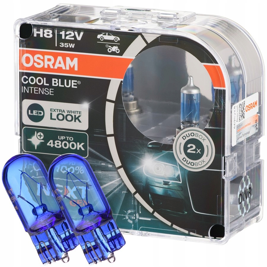 OSRAM H8 COOL BLUE INTENSE XENON LED ŻARÓWKI HALOGENOWE + W5W COOL