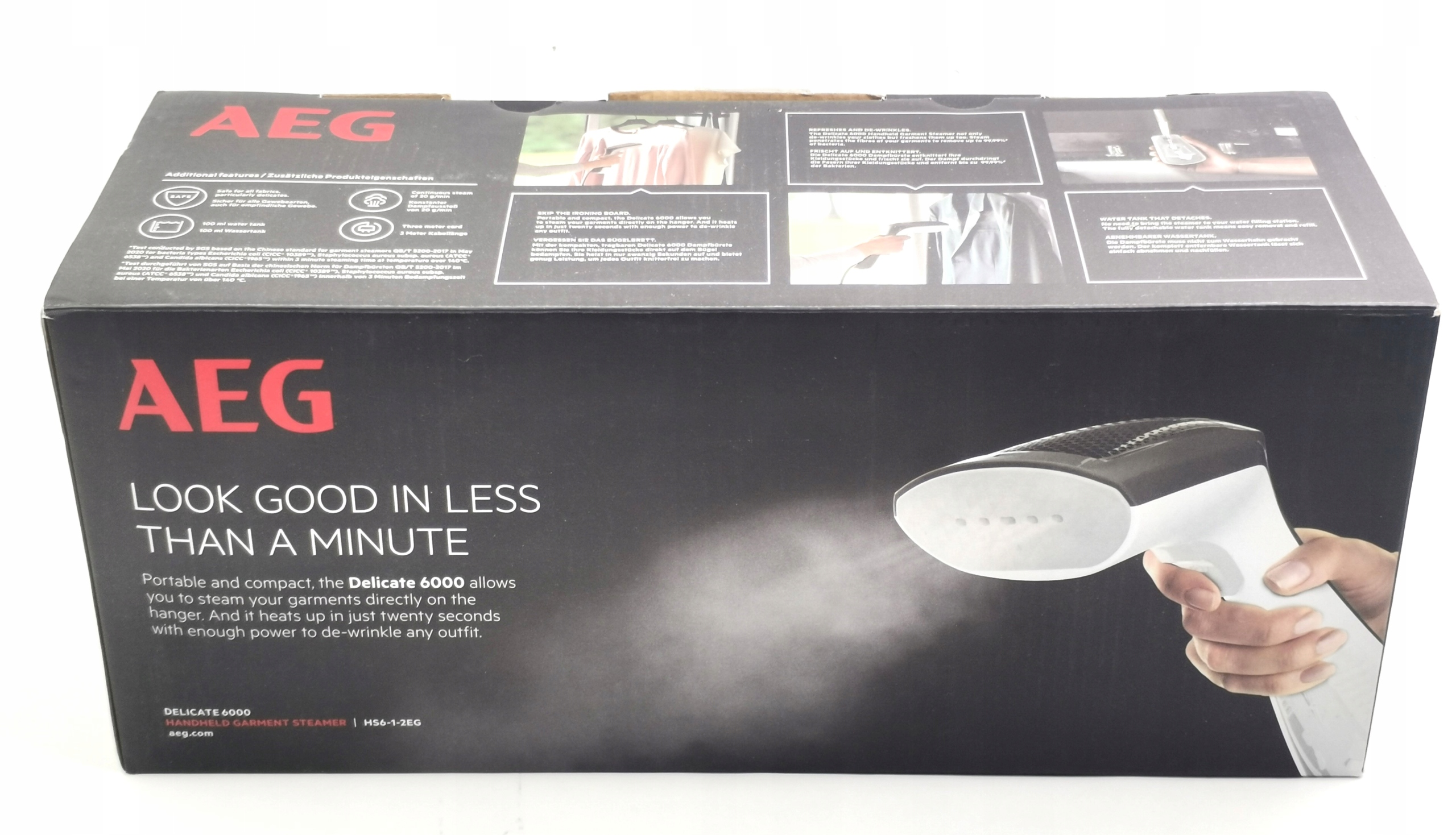 AEG HS6-1-2EG Parownica do ubrań Steamer Pojemność zbiornika na wodę 100 ml