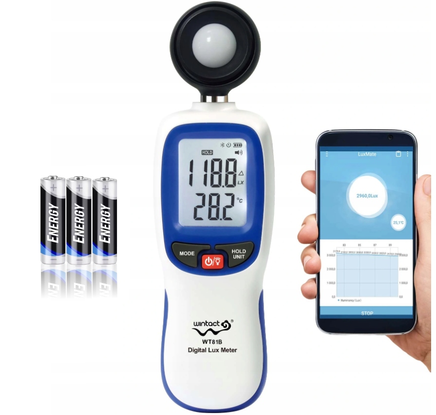 LUKSOMIERZ WT81B APLIKACJA NA ANDROID - Precyzyjny Światłomierz Bluetooth