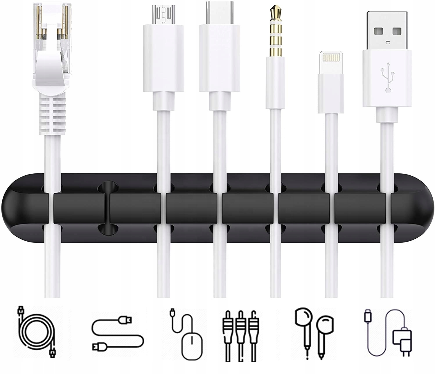 ORGANIZER UCHWYT 7 DO KABLI PRZEWODÓW 2szt TAŚMA 3M SAMOPRZYLEPNY AGOG Kod producenta S7W2 klips do 7 kabli zestaw