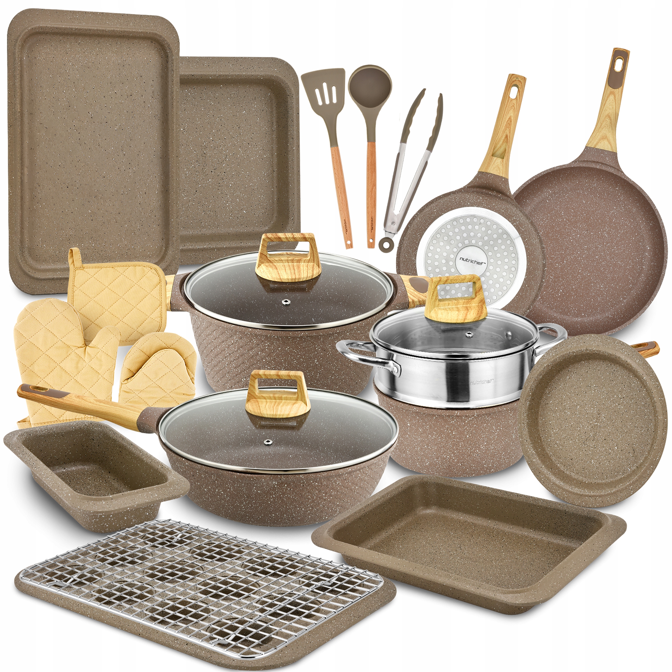 Súprava Hrncov Kuchynské Potreby Panvice 22 Elementov Nutrichef