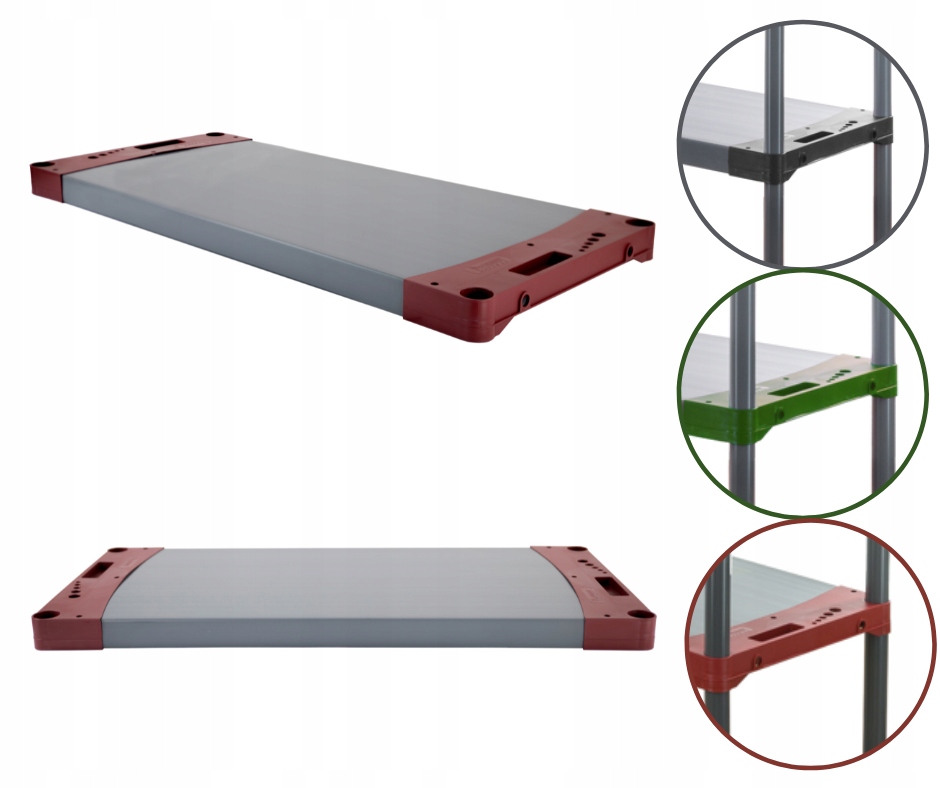 Półka do regału plastikowego Tytan 120x46 półka do regału Czerwone Boki