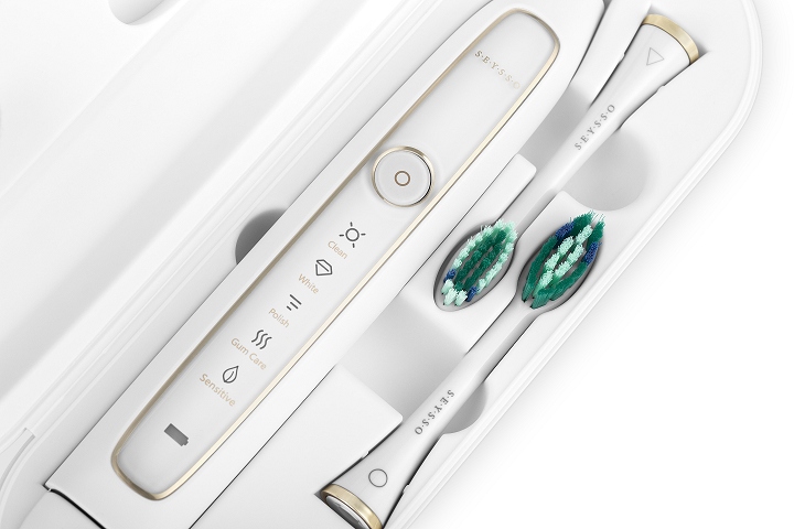 SEYSSO soniczna szczoteczka GOLD biała NOWOŚĆ Kolor dominujący biały