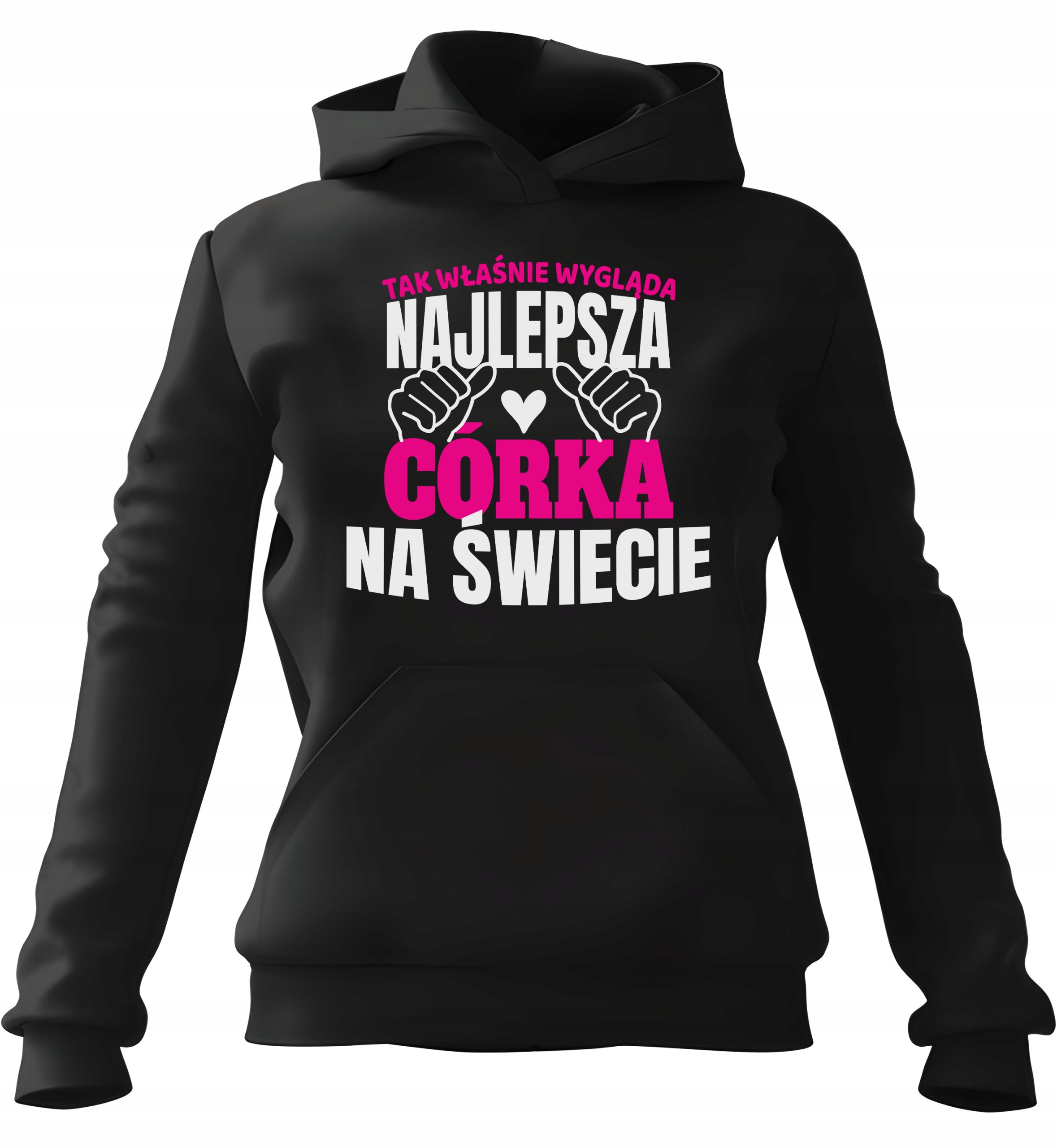 Takhle vypadá nejlepší dcera s kapucí mikina s Mikina černá, velikost M