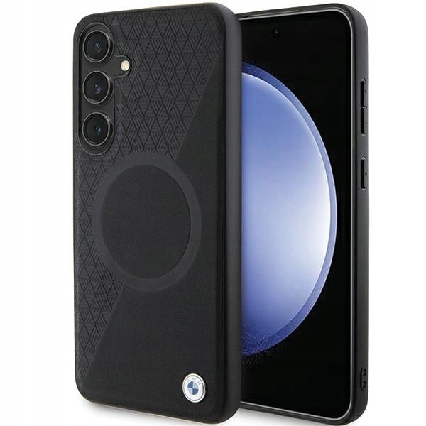 Pouzdro Bmw Signature Leather Textured & Circle MagSafe pro Samsung Galaxy S24