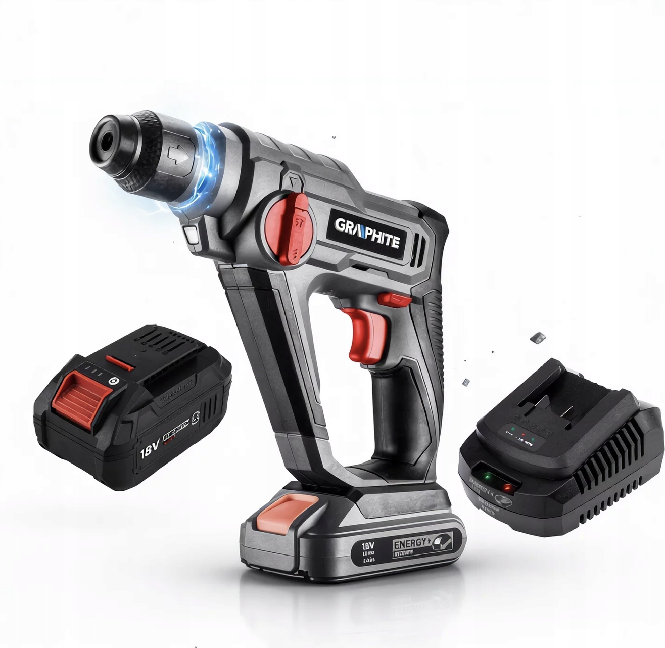 Graphite Vrtačka Sds+ Energy+ 18V 8J 58G009 Akumulátor 6AH Napájecí Zdroj