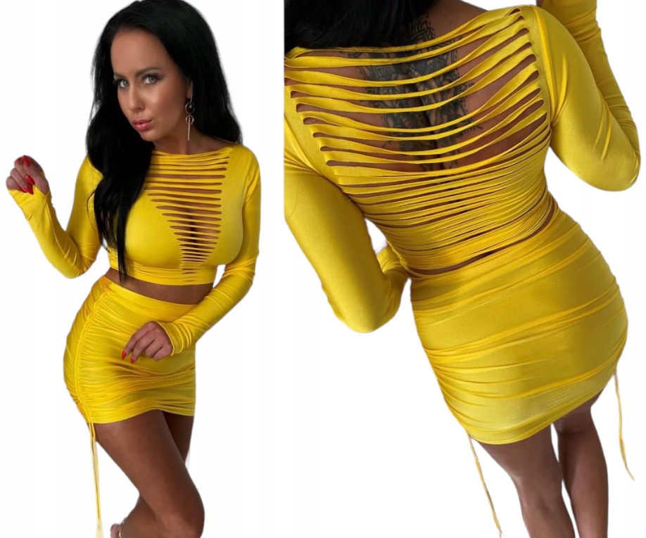 Dámský komplet Sukně, střihová halenka, párty, velikost M 38