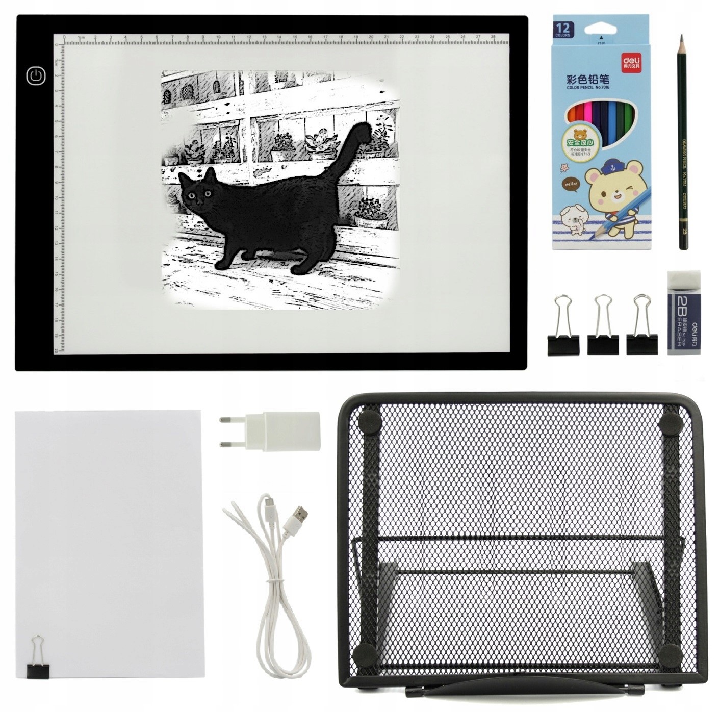 TABLICA DO RYSOWANIA DESKA KREŚLARSKA KALKA A4 LED TABLET GRAFICZNY PREZENT