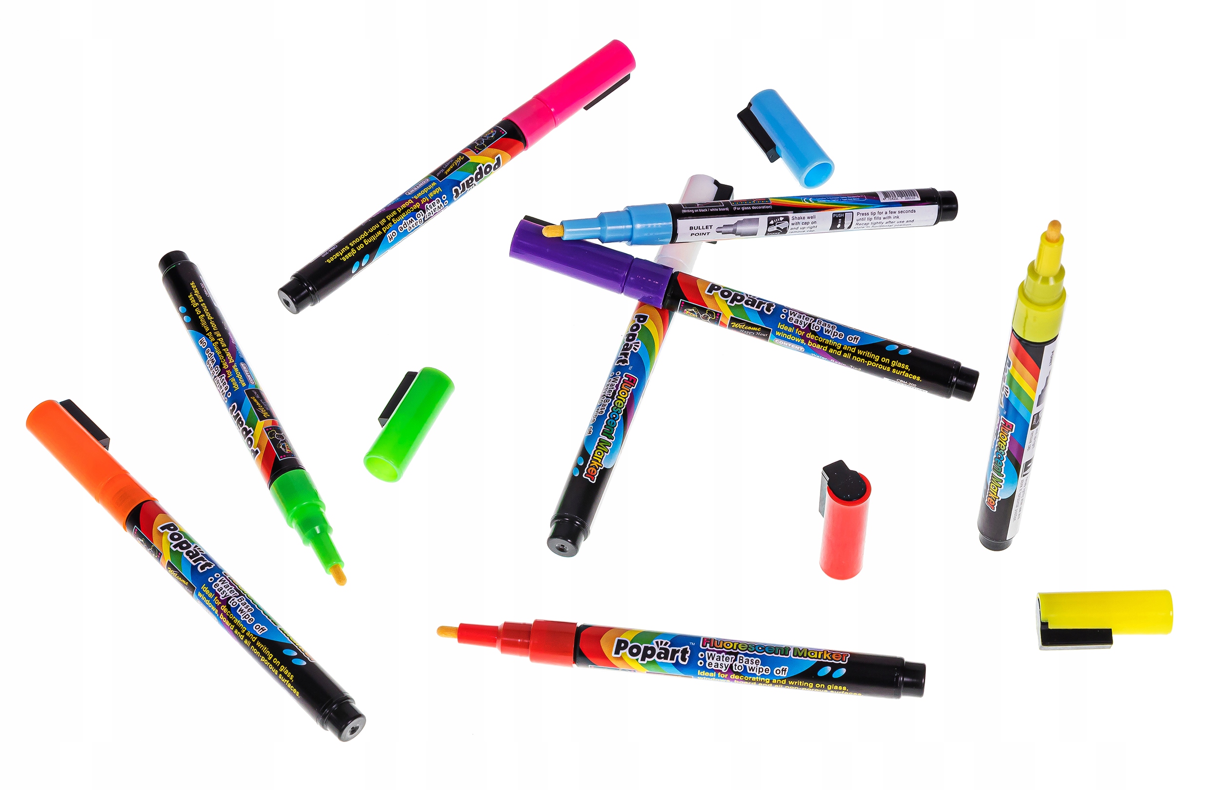 MARKERY KREDOWE DO TABLIC ZESTAW 8 SZT FLAMASTRY MAZAKI PISAKI DO SZYB Liczba sztuk w opakowaniu 8 szt.