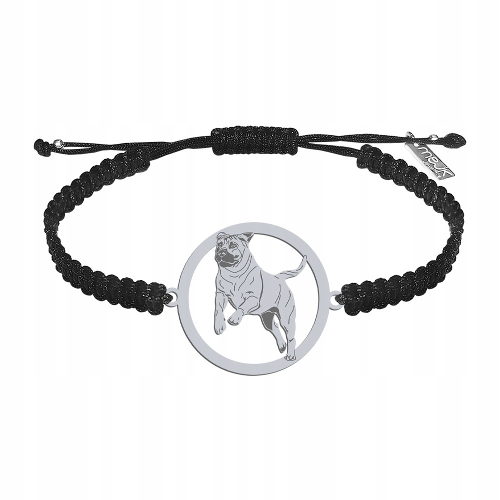 Stříbrný náramek s psem plemene Boerboel 925 Šperky Makramé Gravírování