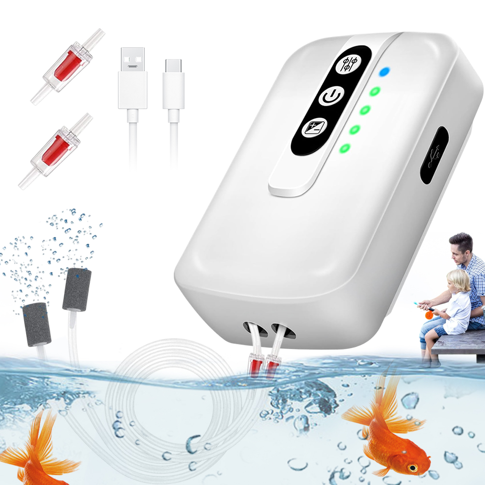 Levně Malá Usb Provzdušňovačka Do Akvária Pumpa dva režimy S Regulací 2W 180L/h