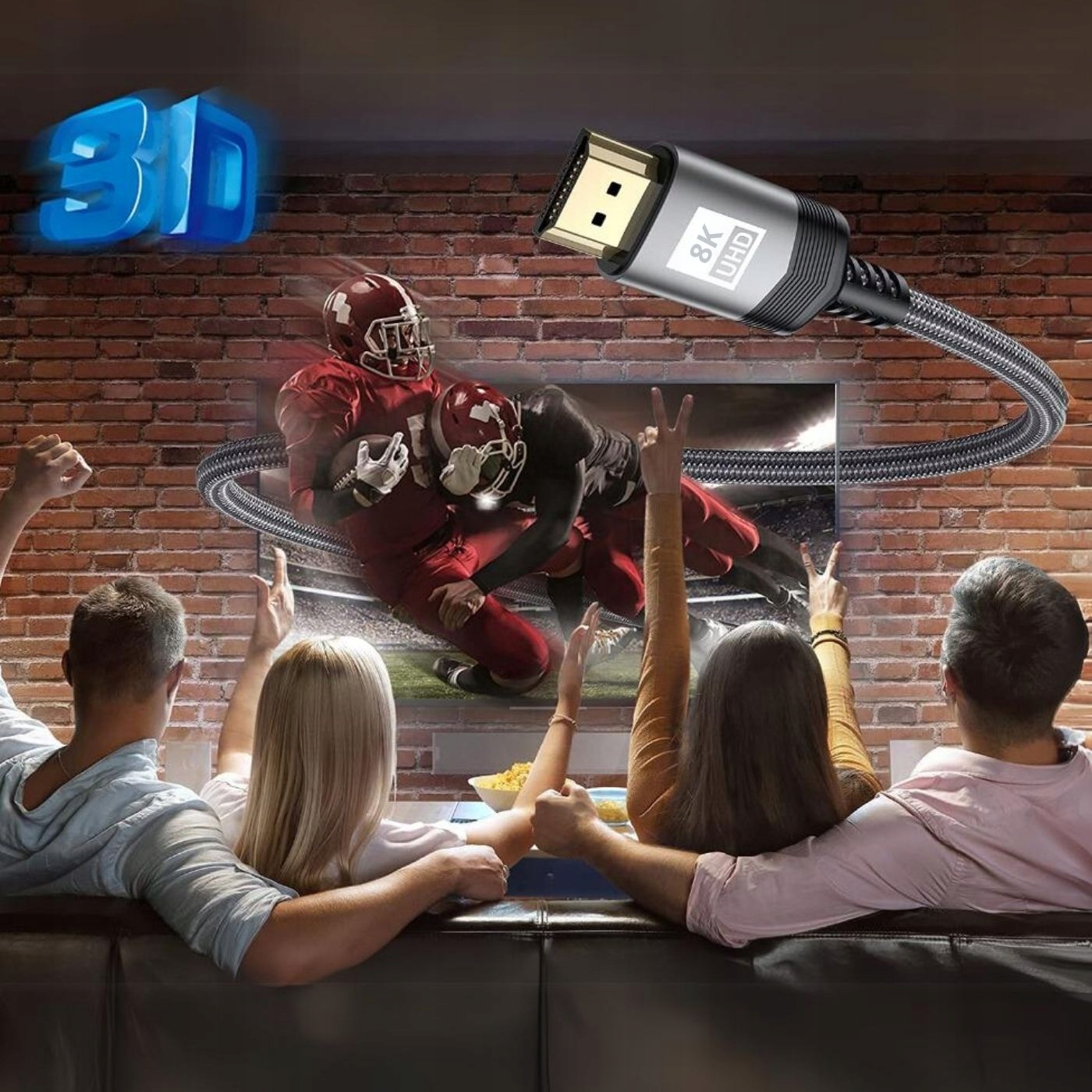 KABEL HDMI 2.1 PREMIUM ULTRA High Speed 8K 60HZ 1M PRZEWÓD ADAPTER HD 100CM EAN (GTIN) 5905943040609