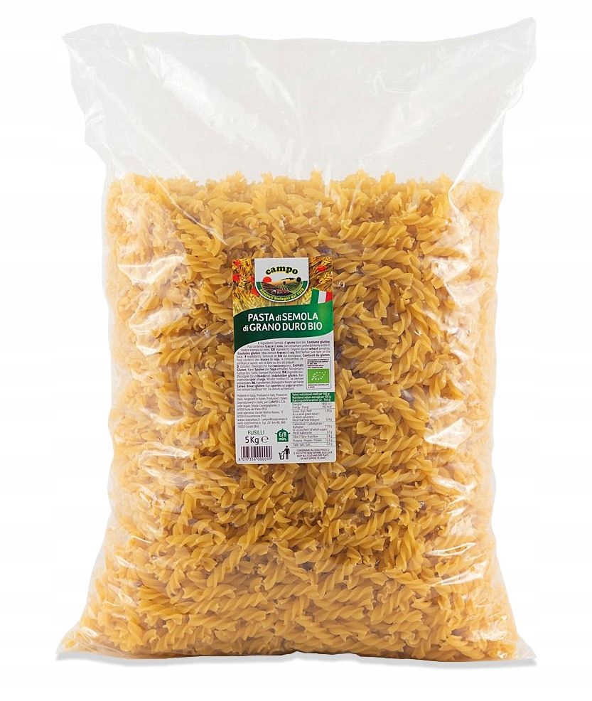 Levně Těstoviny (semolinový) Fusilli Bio 5 kg Horeca