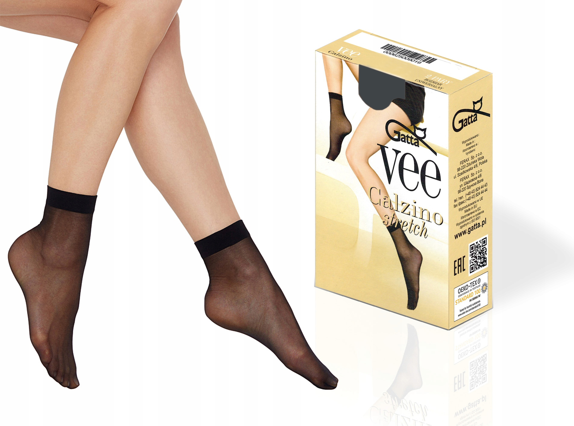 

Gatta skarpetki matowe Vee, stretch, 2 pary grafit