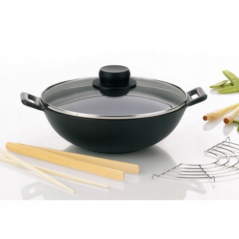 Wok panvica Mini 24 cm liatinový 5-dielny set
