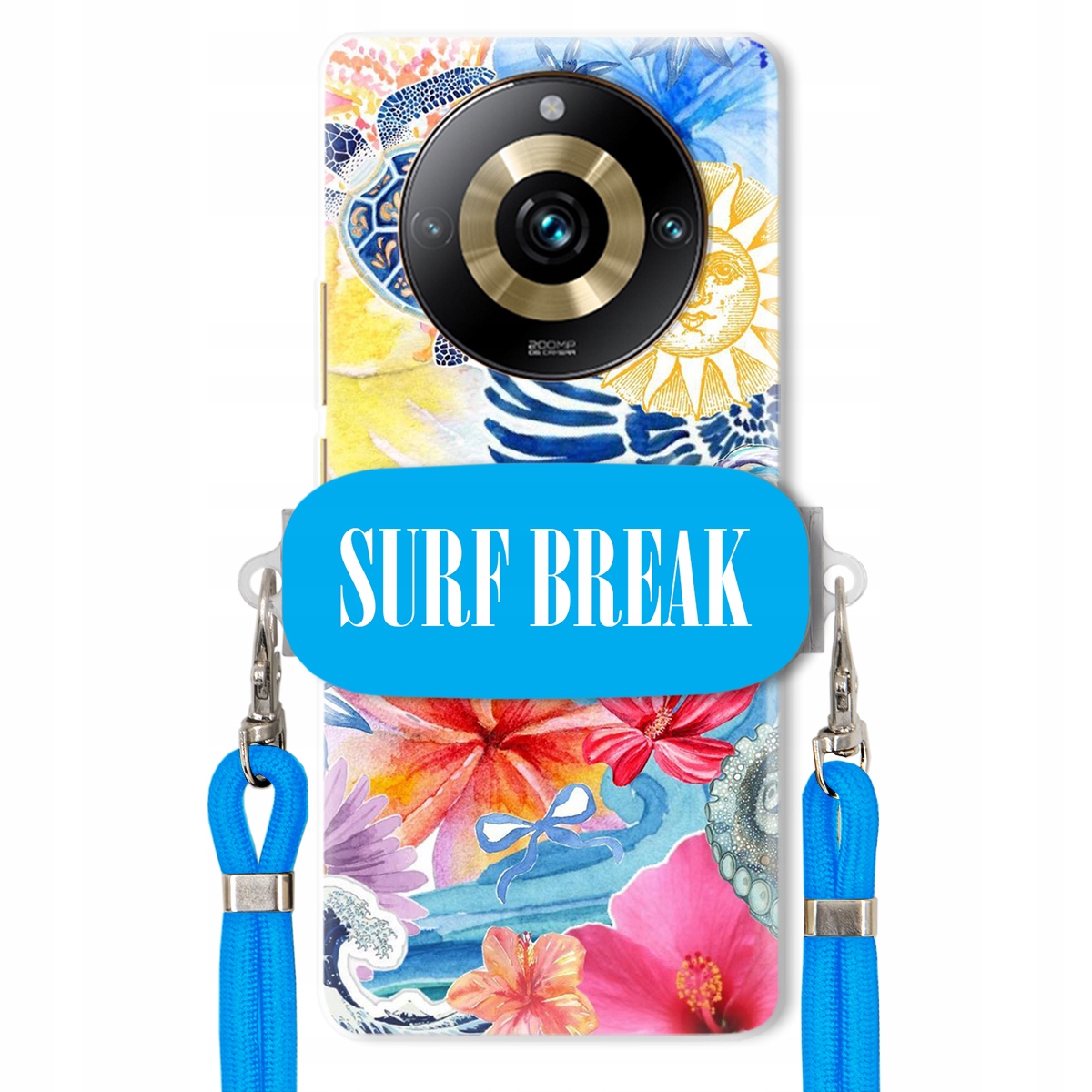 Puzdro pre Realme 11 Pro 5G Vodítko Crossbody Blue Držiak Surf Break Lata