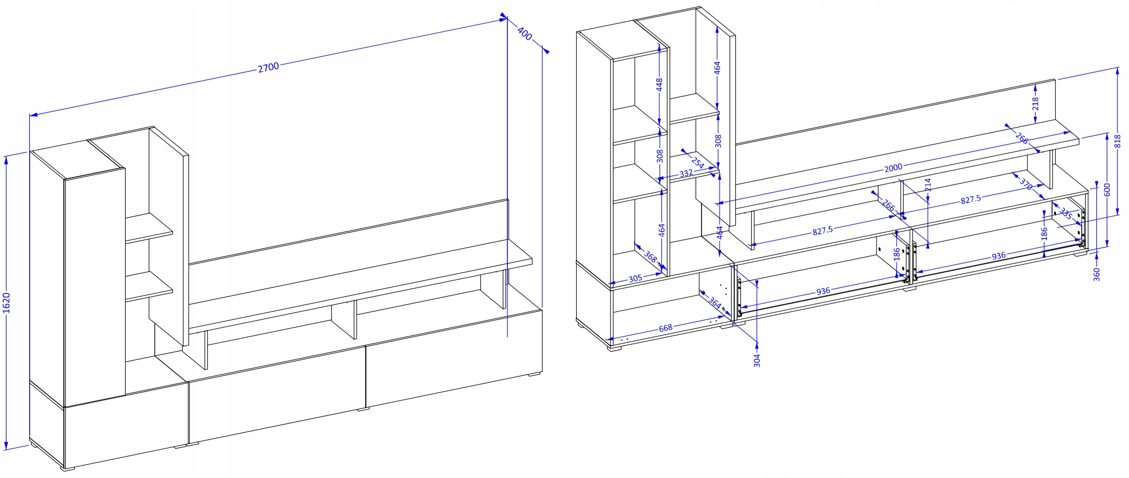 Meblościanka do Salonu Szafka pod Telewizor RTV Antracyt SERIO HELVETIA Marka Helvetia