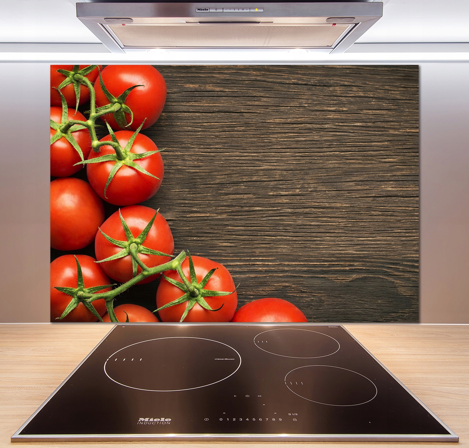

Panel lacobel Pomidory na drewnie 100x70 cm + Klej