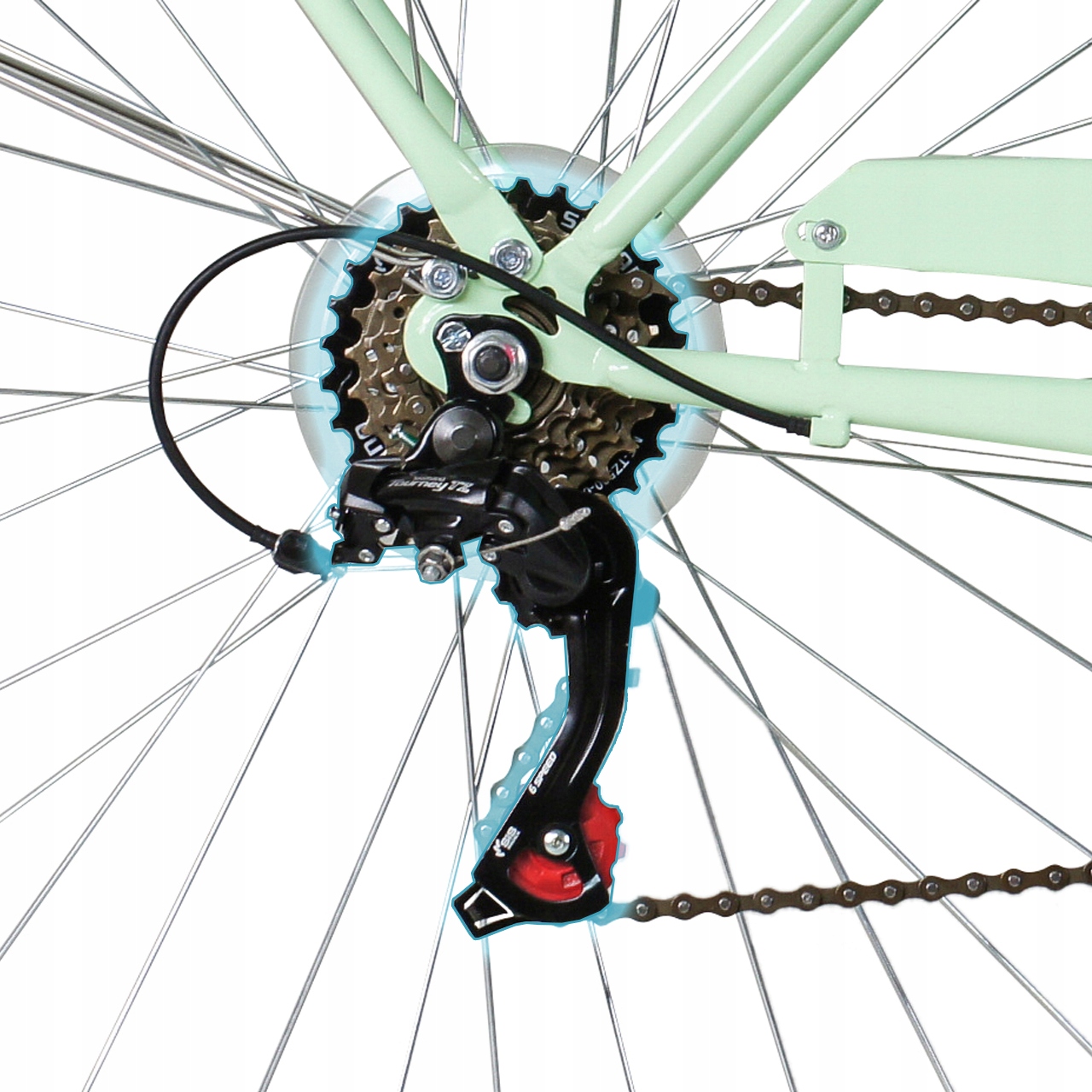 ROWER MIEJSKI DAMSKI 28 DAMKA 6 SHIMANO KOSZYK BAGAŻNIK RAMA18" KOŁA 28" Płeć kobieta