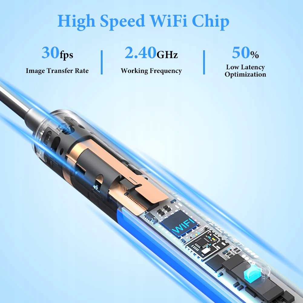 ACWOO Kamera Do Czyszczenia Uszu IP67 Wodoodporna Z WiFi i 6 LED — miniatura 5