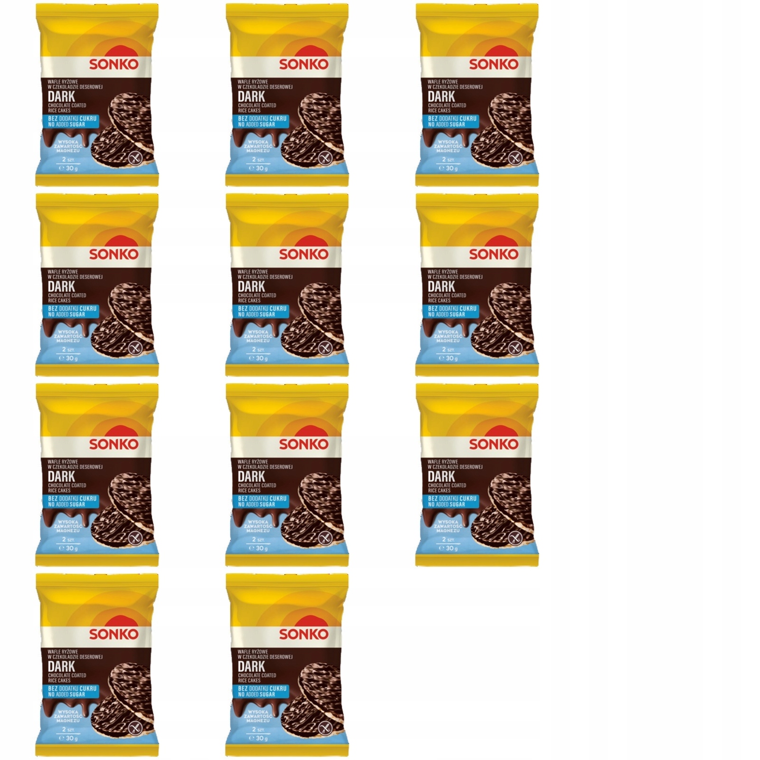 Levně 11x 30g Sonko rýžové oplatky v dezertní čokoládě bez cukru