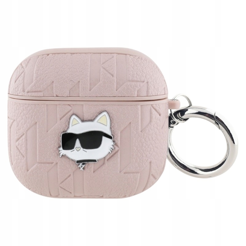 Karl Lagerfeld Monogram Choupette Head Pouzdro pro AirPods 4 (růžové)