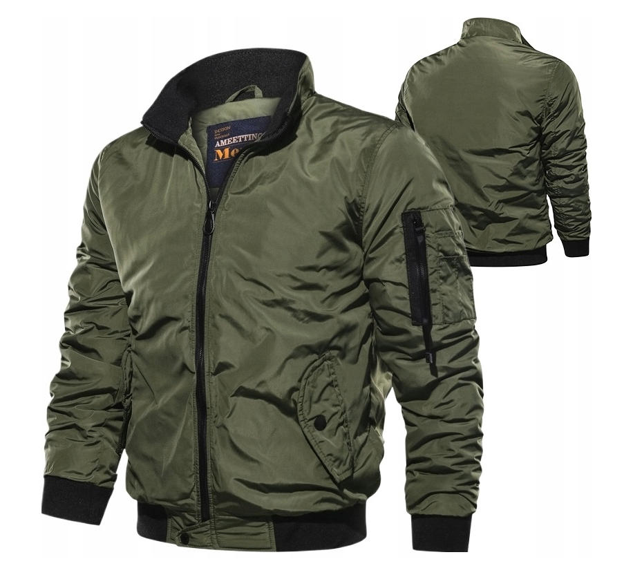 Pánská Bomber Bunda S Se Stojáčkem A Manžetovými Manžetami A Teplou XXL Podšívkou