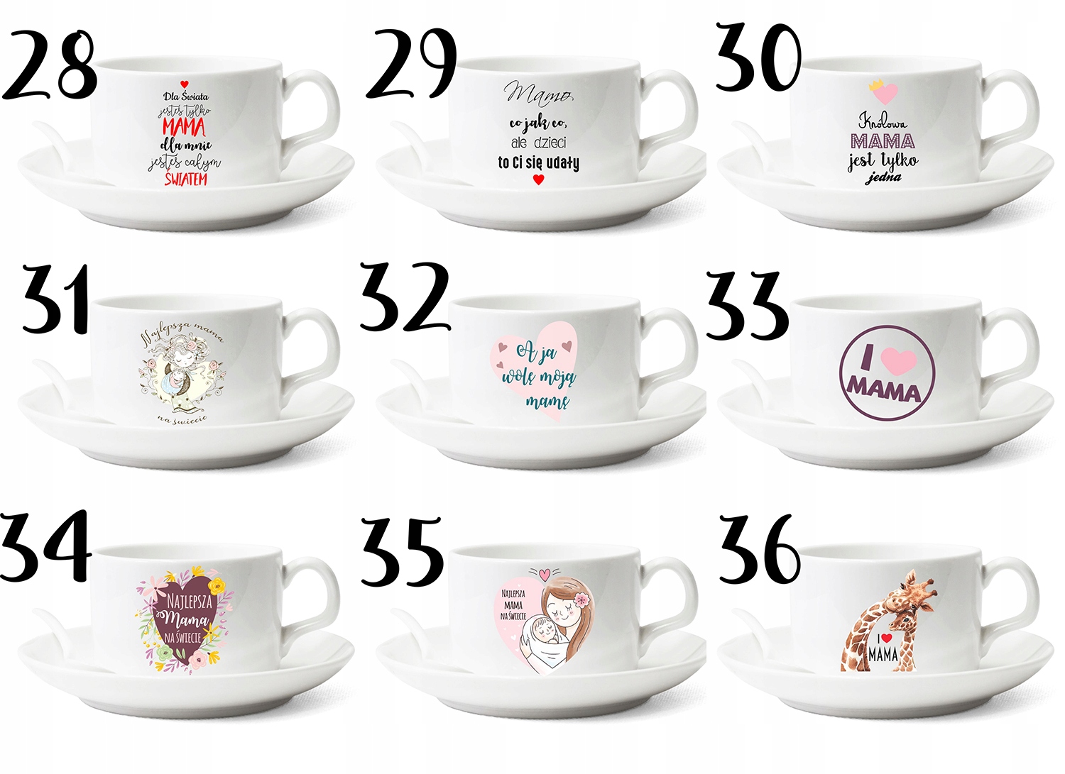 Csésze csészealj Ajándék Anyák napjára Domináns mintázat más minta