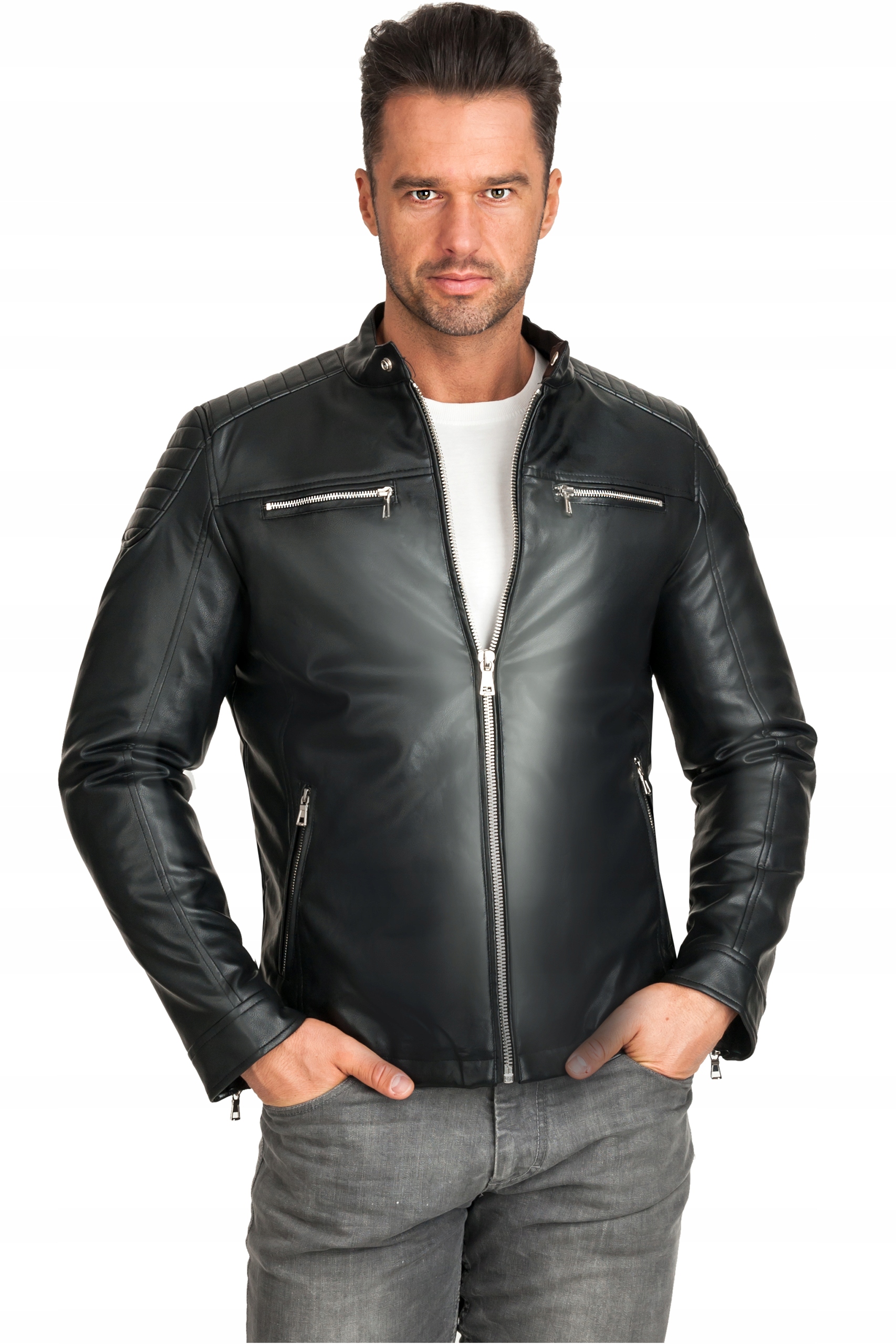 KURTKA WIOSENNA MĘSKA PRZEJŚCIOWA PUCHOWA BOMBERKA Długość do pasa