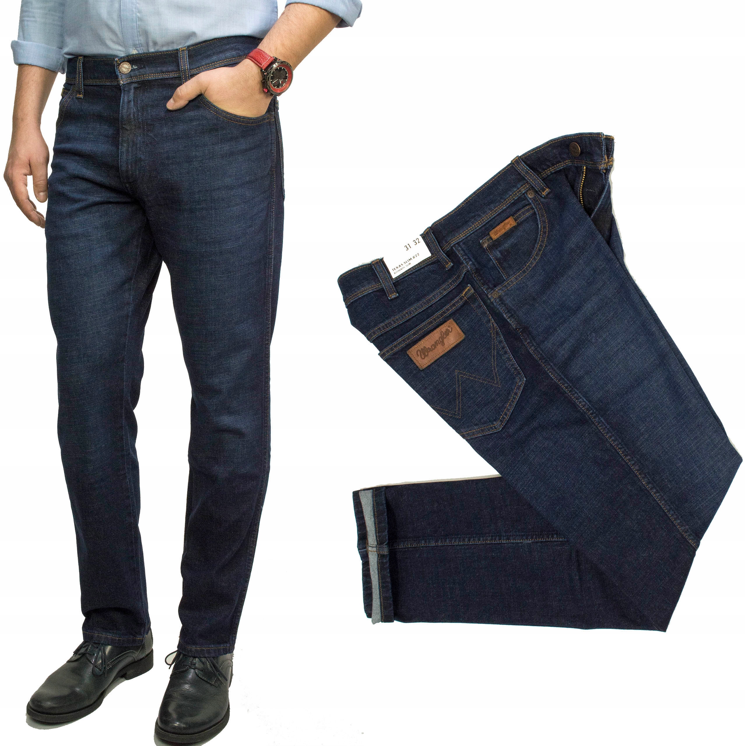Wrangler Texas Slim Midnight Haze pánské džíny rovné W32 L32