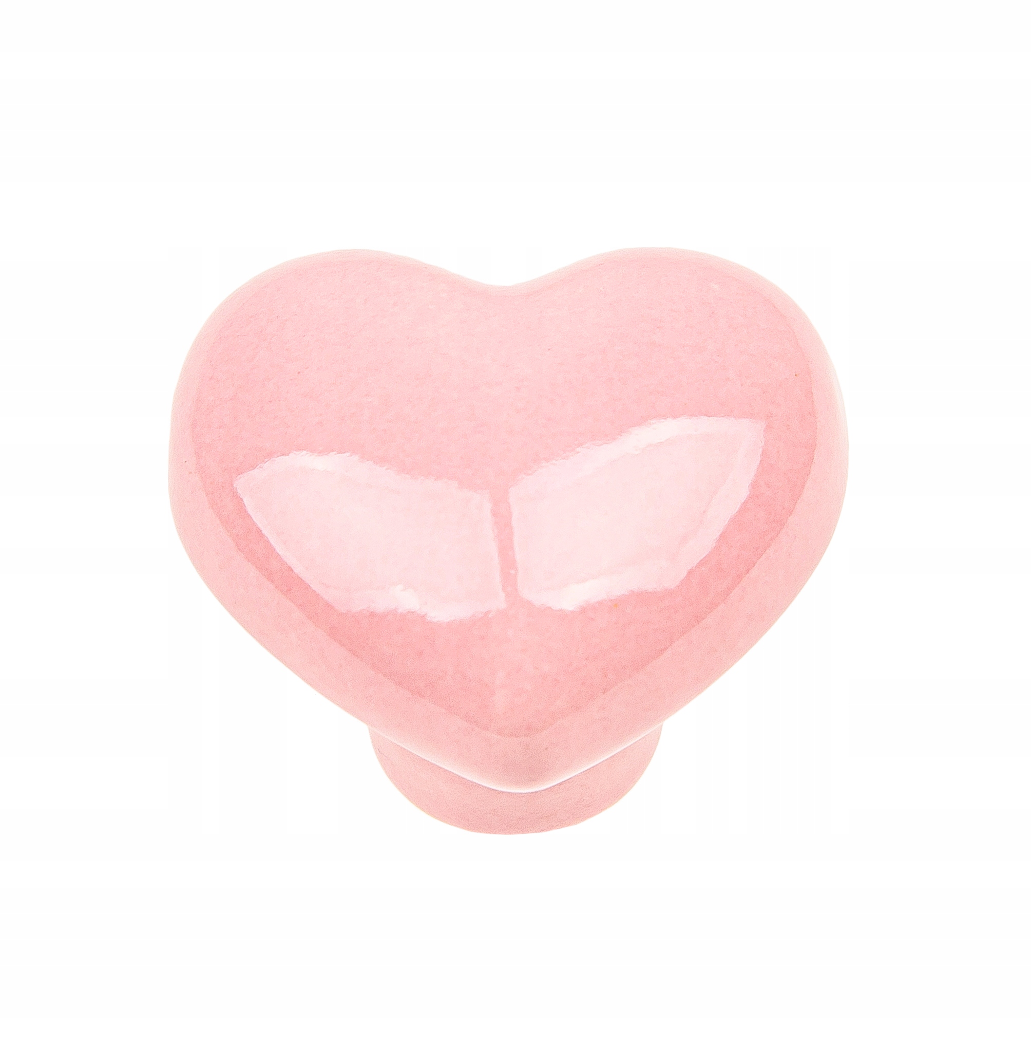 

Gałka Meblowa porcelana Serce pastelowy róż