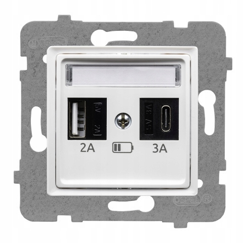 Gniazdo Usb ścienne Polmark biały