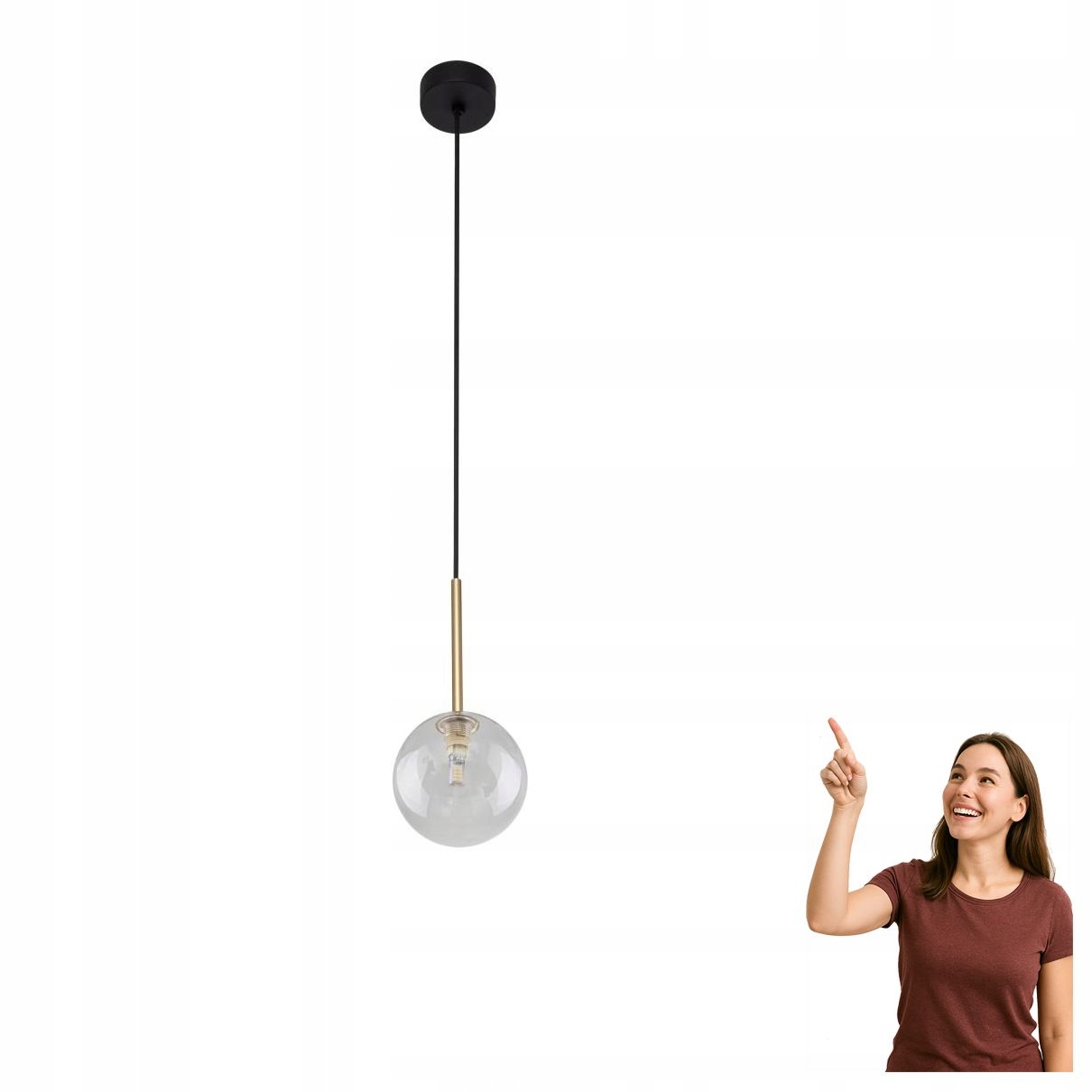 Závěsná lampa Nilos Black/gold 5941 Tk Lighting