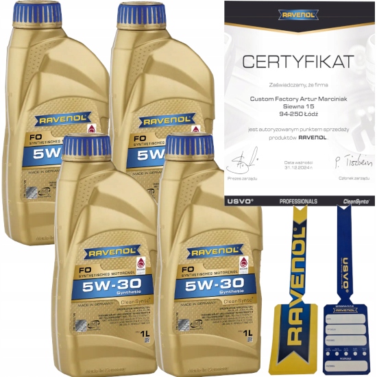 RAVENOL FO 5W30 4L A5/B5 FORD WSS-M2C913-C WSS-M2C913-D + ZAWIESZKA ...