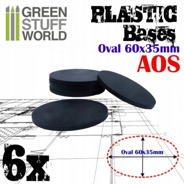 Plastic Oval Base 60x35mm podstawki 6szt. System Inne systemy
