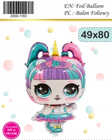 Balon Foliowy LOL Dziewczynka 49cm