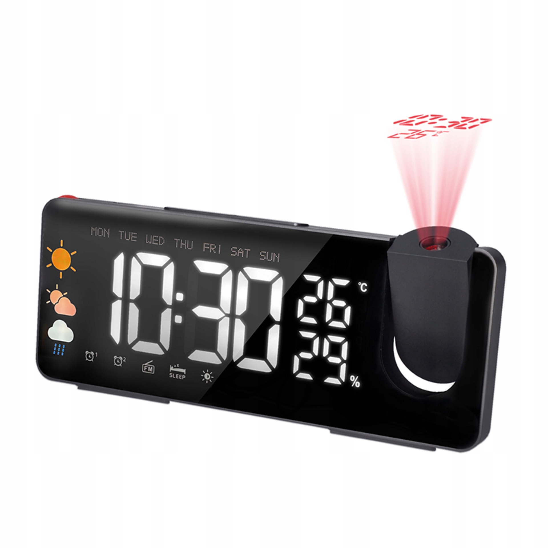 Solight CA05 projekční hodiny s meteostanicí, Fm rádiem a Led displejem