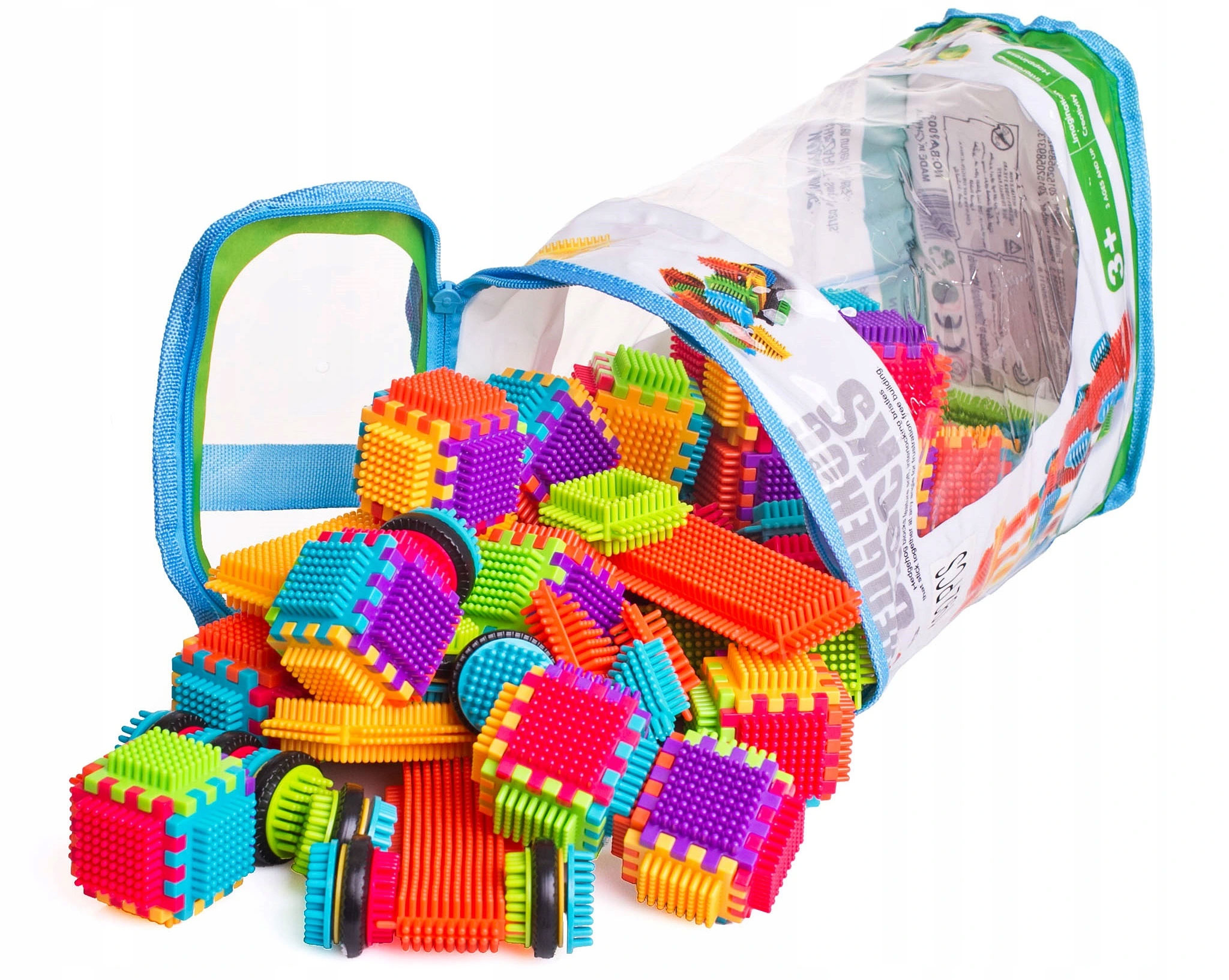 KLOCKI WAFLE EDUKACYJNE KONSTRUKCYJNE JEŻYKI 192el Bohater brak