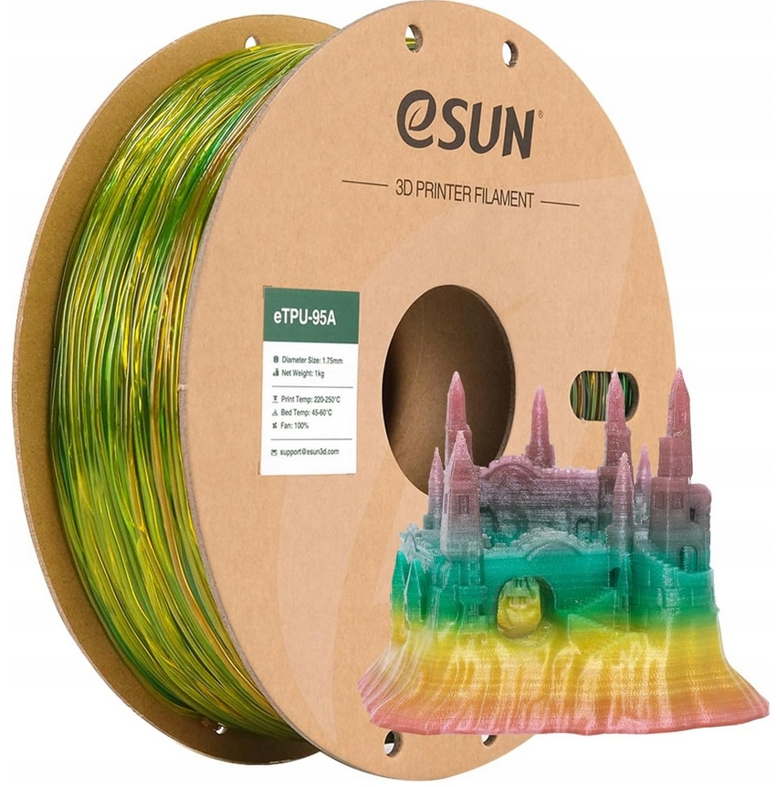 Filament eSUN TPU-95A Tęczowy Rainbow 1KG