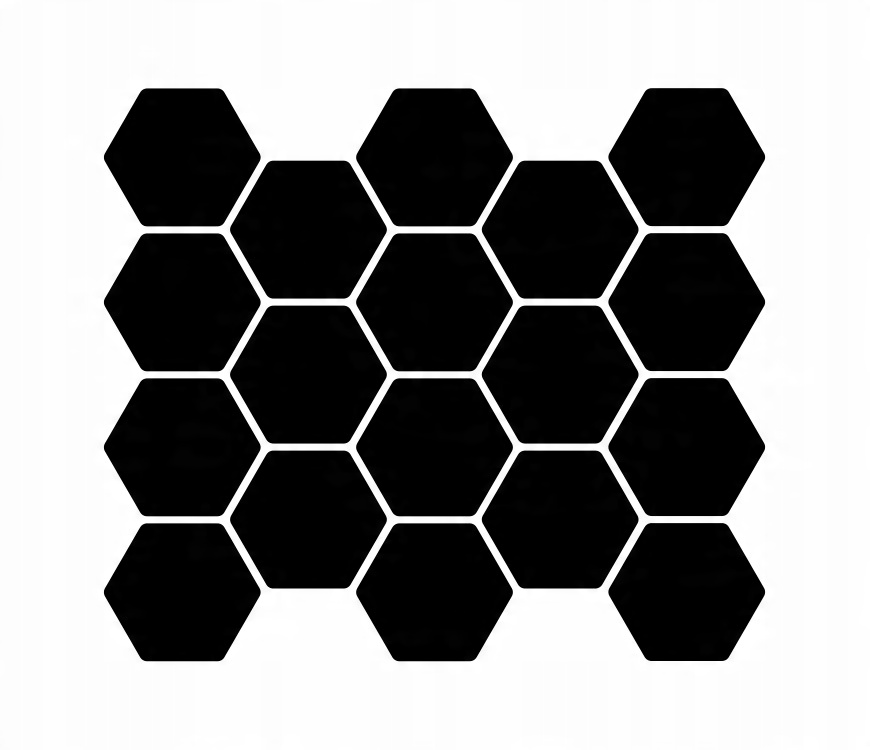 

Naklejka na samochód Hexagen 18 sztuk Pełny