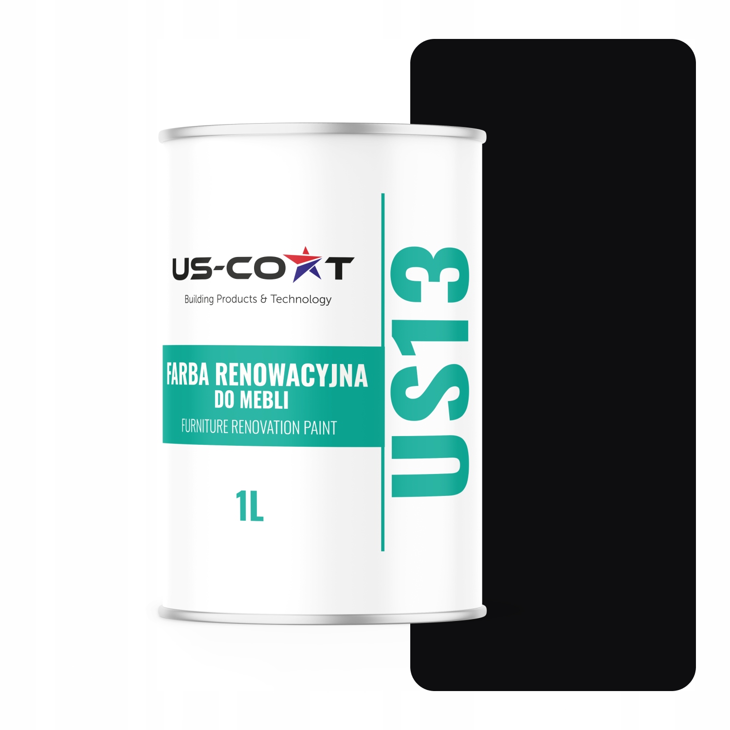 Farba Do Mebli Kuchennych Frontów Szafek Mdf Kolor Czarny RAL9005 Półmat 1L