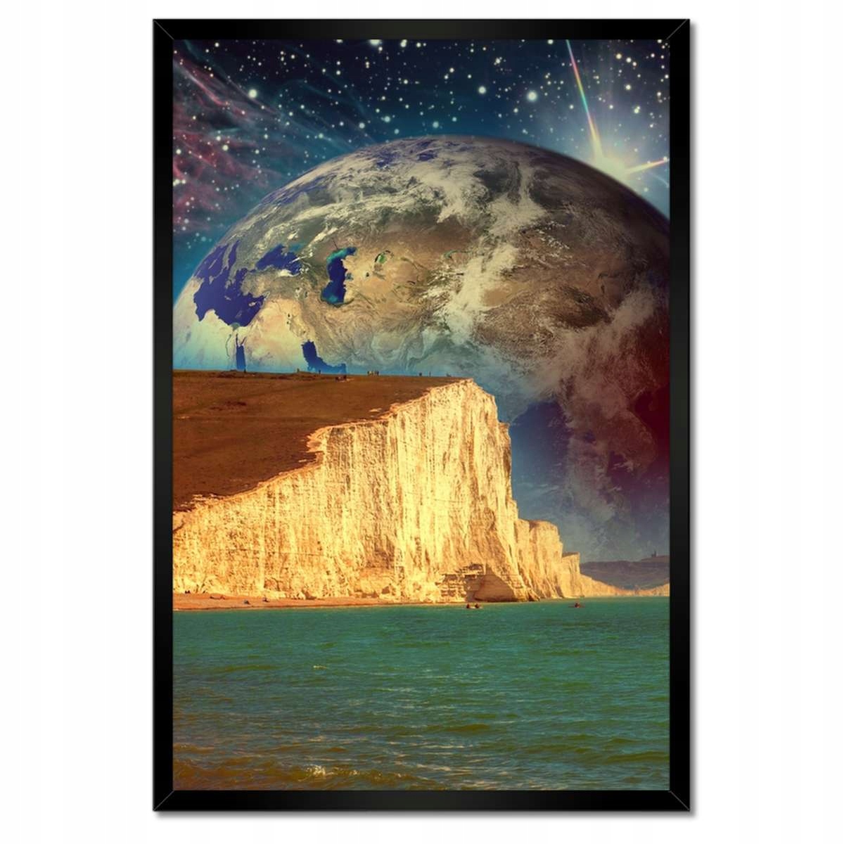 Plakáty v rámu 40x60 Planeta za mořským útesem